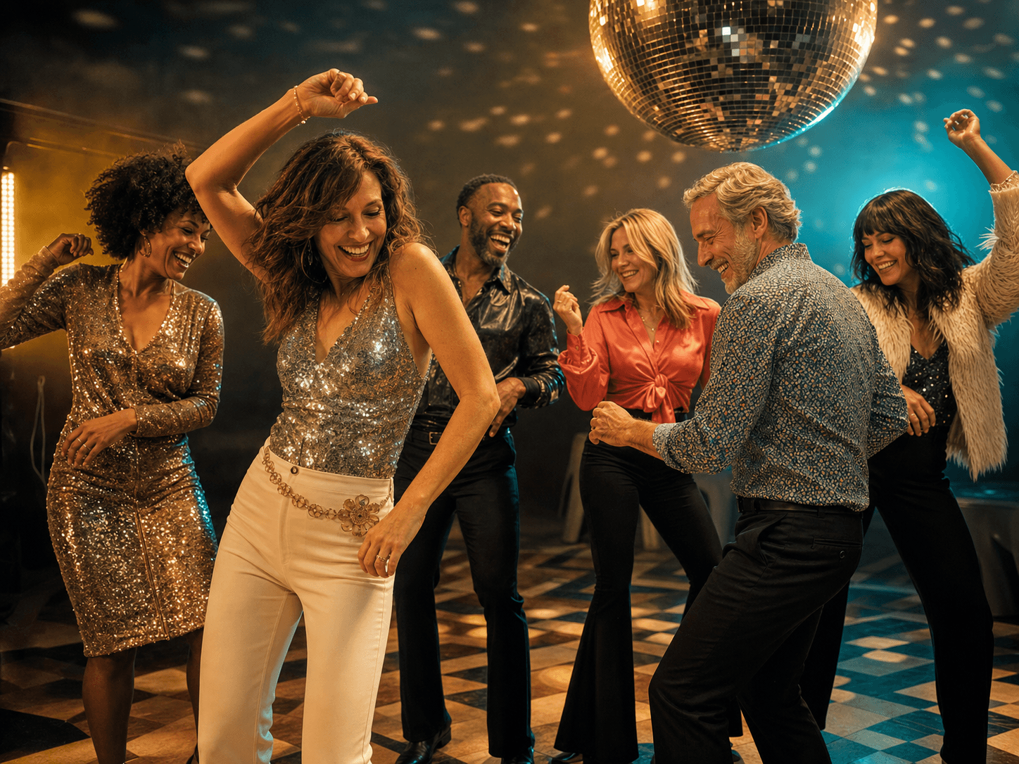 Dansende groep tijdens een feestelijke muziekbingo
